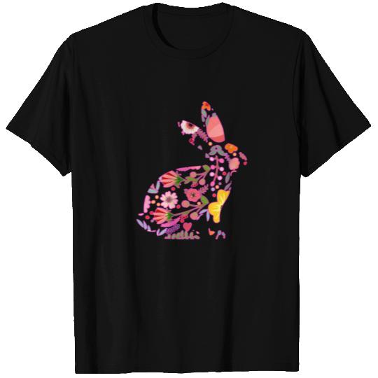 flower easter bunny, T Shirts