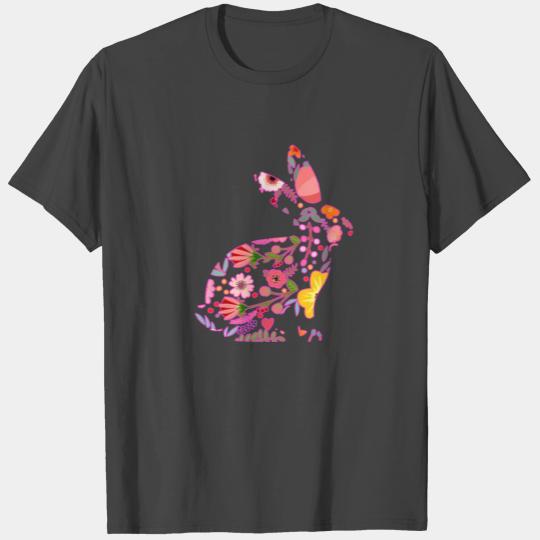flower easter bunny, T Shirts