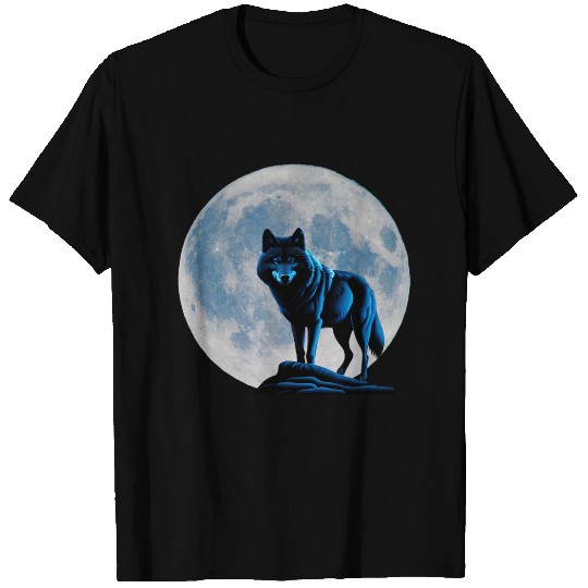 Wolf howling at the moon graphic T Shirts