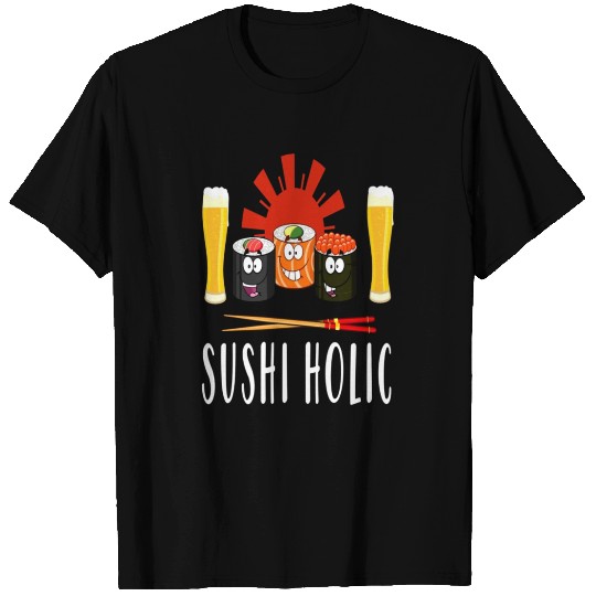 I Love Sushi Black Japanese Cute Sushi Holic T Shirts