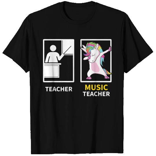 Dabbing Unicorn Music Teacher Gift T Shirts