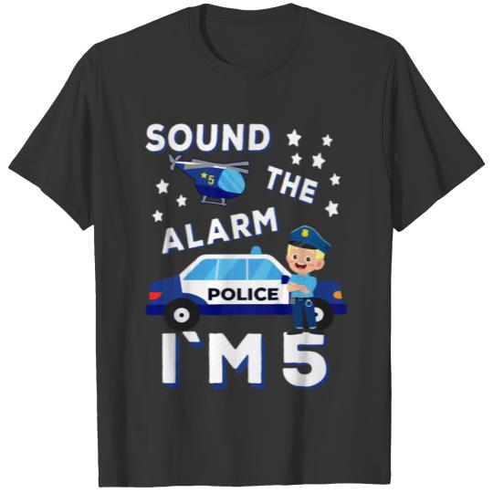 Kids Kids Police Car 5th Birthday Party Kids Polic T Shirts