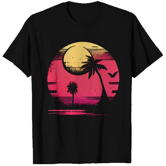 Vintage Retro Sunset Watercolor Beach Vacation 5 T Shirts