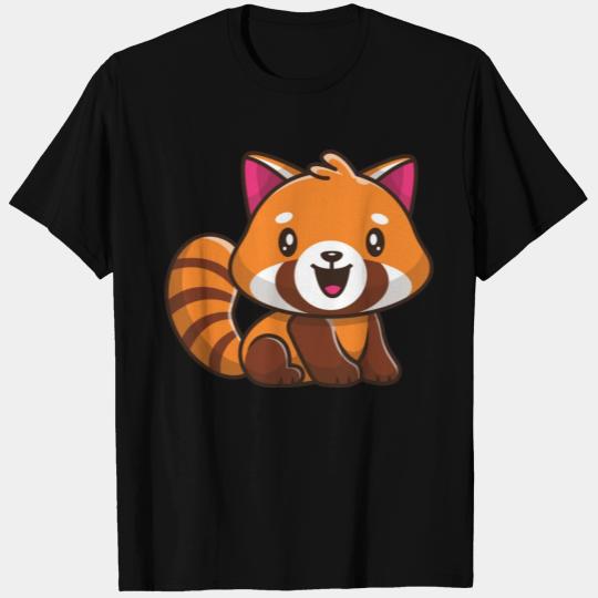 Cute Red Panda Sitting Cartoon T Shirts