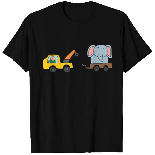 Cute Tow Truck Towing An Elephant T Shirts