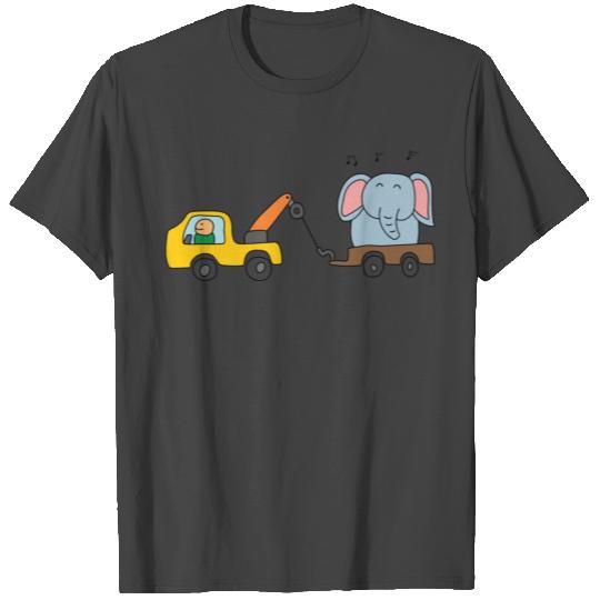 Cute Tow Truck Towing An Elephant T Shirts