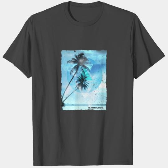 Artistic Barbados Palm Tree Vacation T Shirts