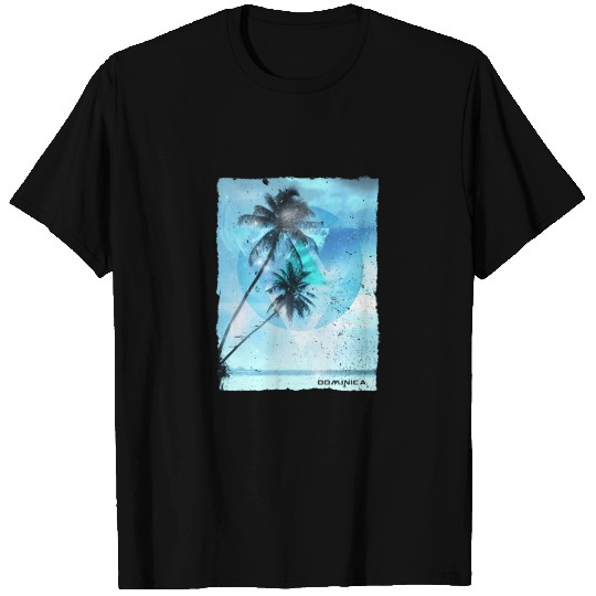 Artistic Dominica Palm Tree Vacation T Shirts