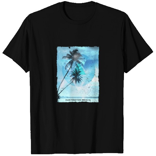 Artistic Huntington Beach California Palm Tree T Shirts