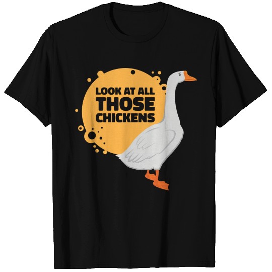 Goose Chickens Farm Animal Cartoon Farmer T Shirts