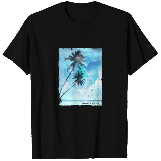 Artistic Santa Cruz California Palm Tree Vacation T Shirts