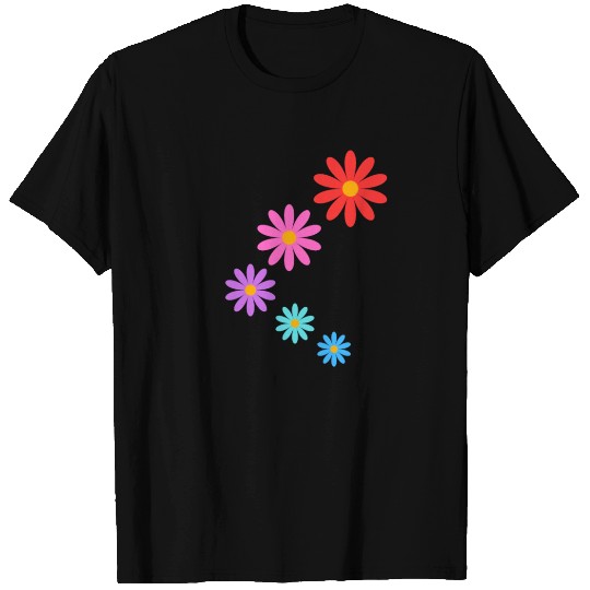 falling multi colored flowers T Shirts