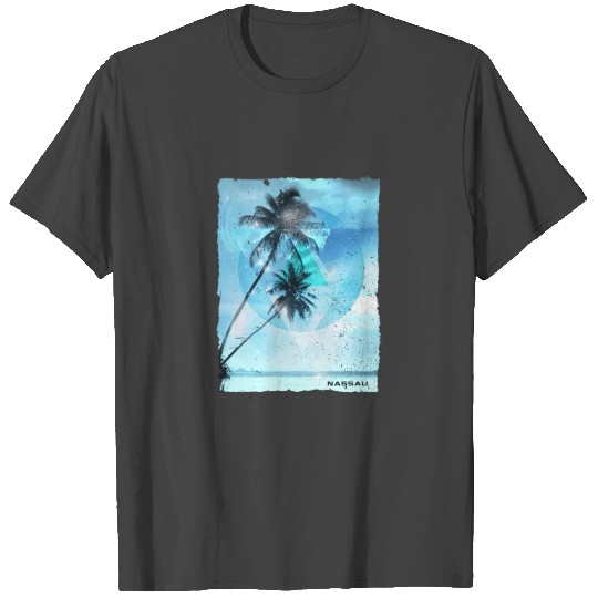 Artistic Nassau Bahamas Palm Tree Vacation T Shirts