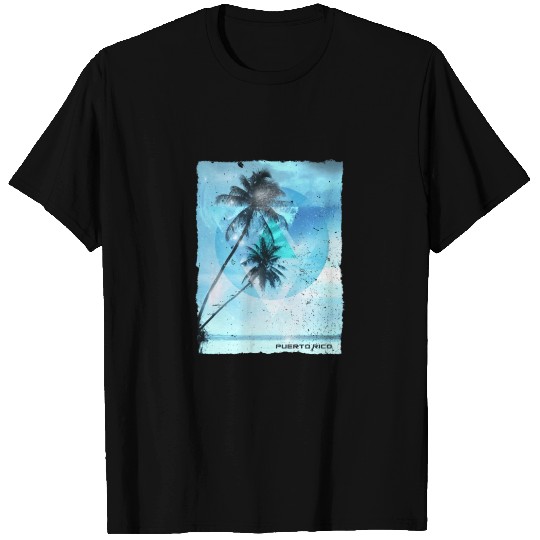 Artistic Puerto Rico Palm Tree Vacation T Shirts