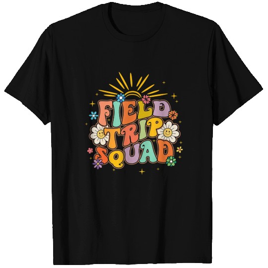 Hippie smile Face Field Trip Squad Groovy T Shirts