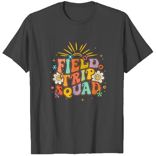 Hippie smile Face Field Trip Squad Groovy T Shirts