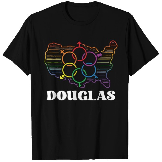 Douglas Pride Flag Pride Month LGBTQ Flag LGBT Com T Shirts