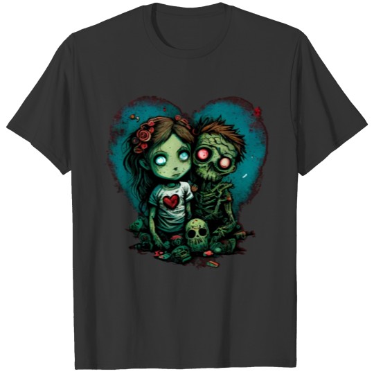 Zombie Skeleton Apocalypse Couple Funny Horror Val T Shirts