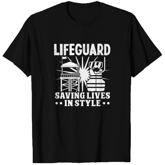 Lifeguard saving lives in style pool guard T Shirts