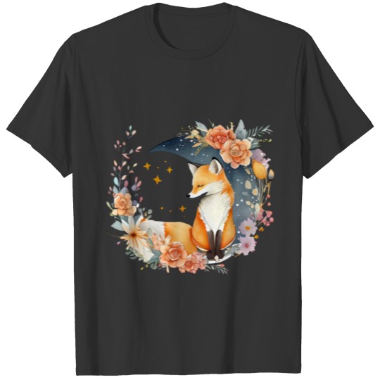 Cute fox on the moon T Shirts