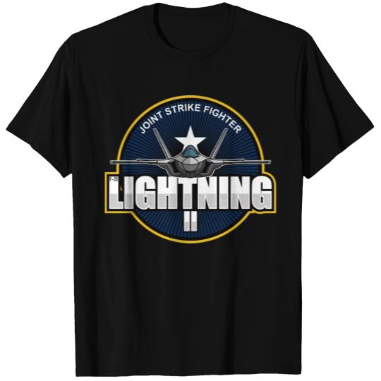 F35 Lightning 2 Patch Small logo red T Shirts