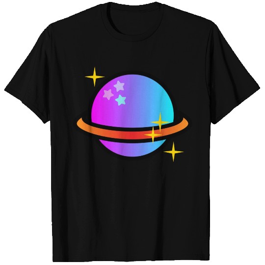 Saturn Planet Violet T Shirts