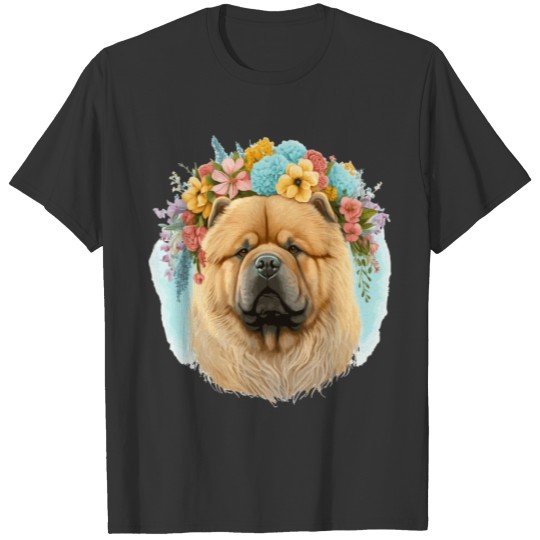Cute Chow Chow Flower Crown Pet Dog Breed Floral P T Shirts