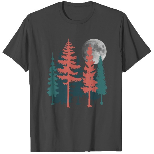 Full Moon Over Trees T Shirts