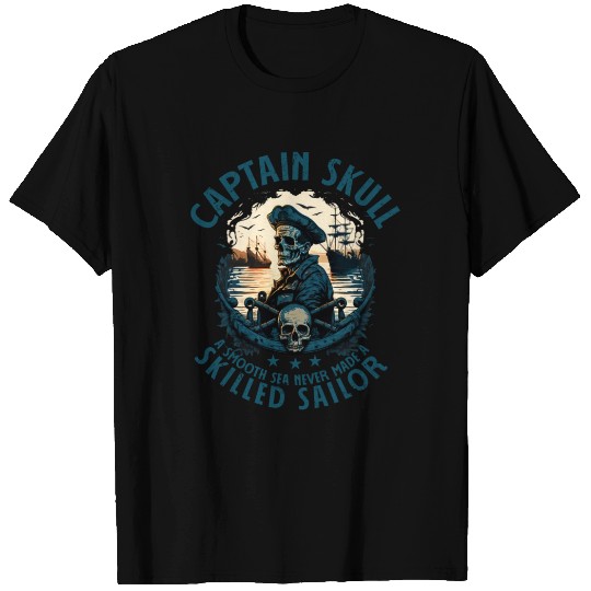 Pirate Captain Skull Sailor Fisherman T Shirts