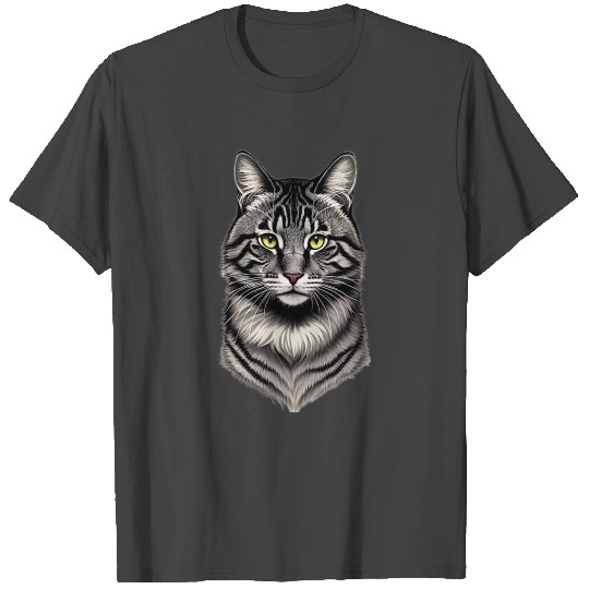 Three-colored patterned cat T Shirts