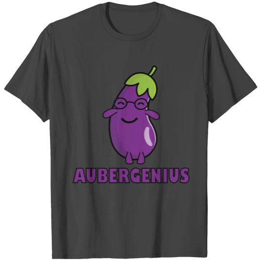 Funny purple eggplant aubergine genius T Shirts