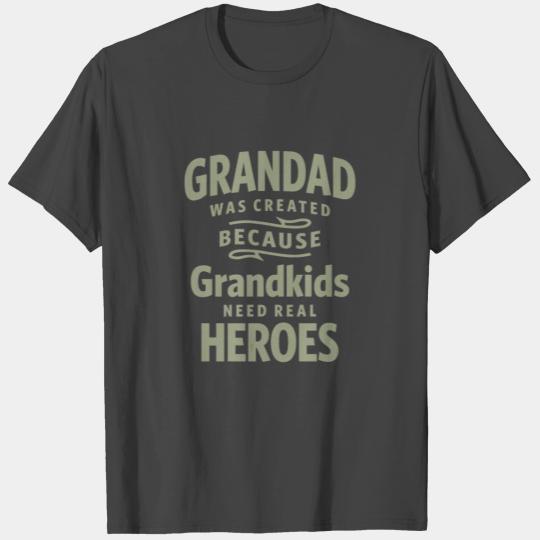 Grandad - Real Heroes for Grandkids - Father's Day T Shirts