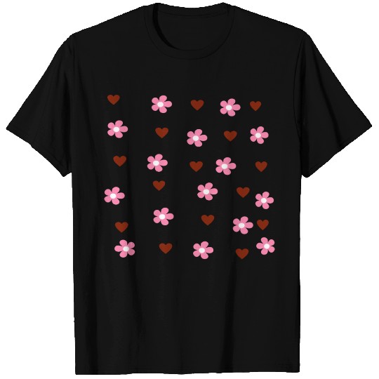 Aesthetic flowers and hearts T Shirts