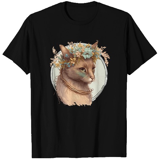 Cute Havana Brown Cat Flower Crown Cats Pet Kitten T Shirts