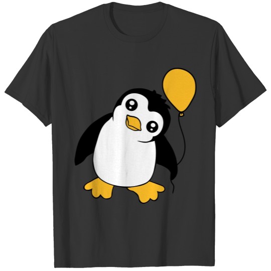 Cute Penguin Holds Red Balloon, Kids Penguins Love T Shirts
