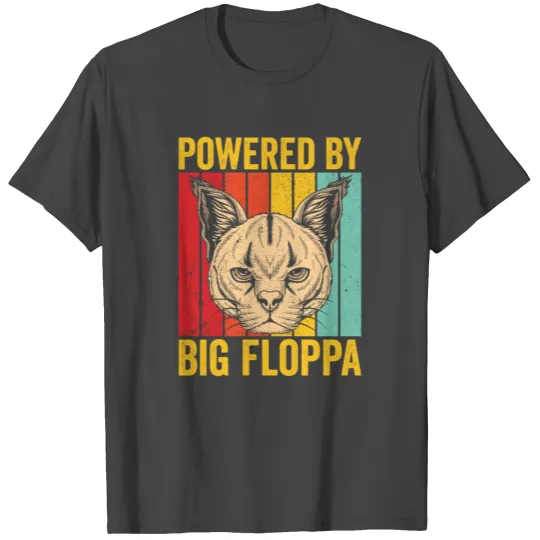 Big Floppa Caracal Cat Meme Retro T Shirts