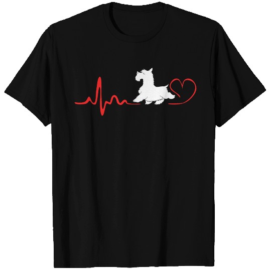 Scottie Dog Heartbeat Scottish Terrier T Shirts