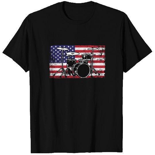 Patriotic 4th of July Drum American Drummer USA T Shirts