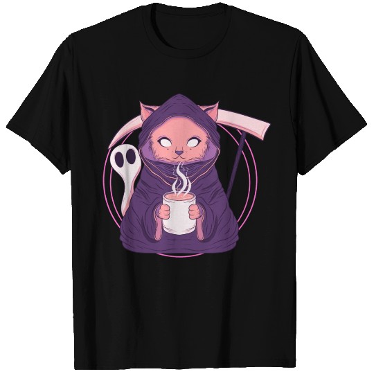 Grim Reaper Cat T Shirts