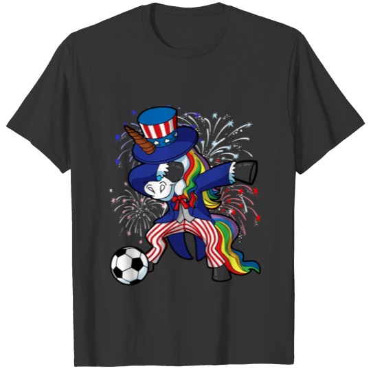 Dabbing Unicorn Uncle Sam 4th of July Independence T Shirts