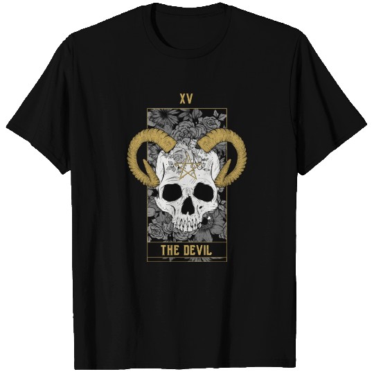 The Devil Tarot Card Skull T Shirts