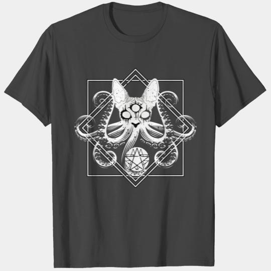 Cthulhu Demons Cat Pentagram Goth T Shirts