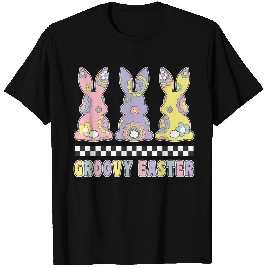 Groovy Easter Bunnies Retro Hippie Lover Easter T Shirts