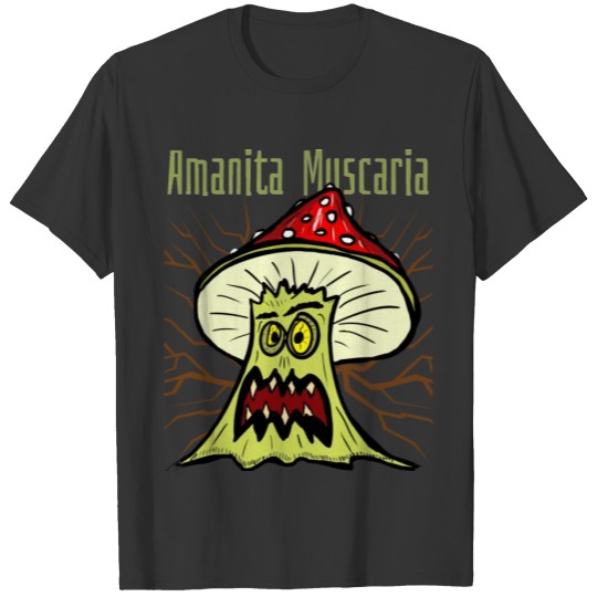 Amanita Muscaria Red Toadstool Angry Mushroom T Shirts