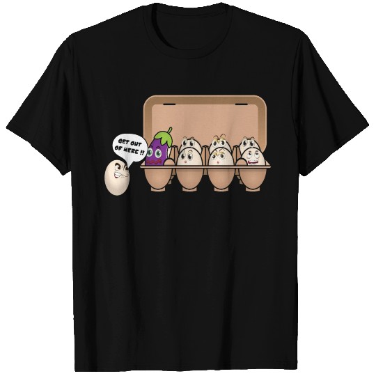 Funny egg package with an eggplant T Shirts