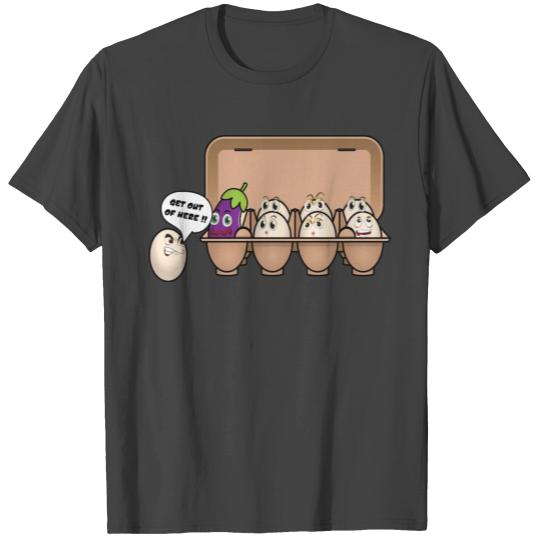 Funny egg package with an eggplant T Shirts
