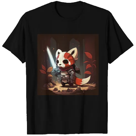 Red Panda Pathfinder Fighter Character Portrait 1 T Shirts