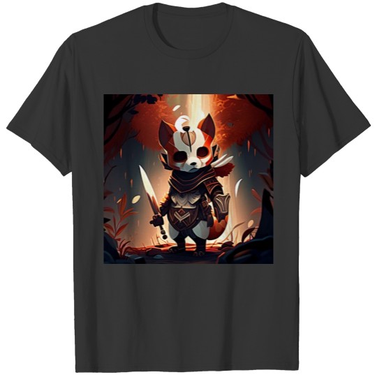 Red Panda Masked Warrior Character Portrait 2 T Shirts