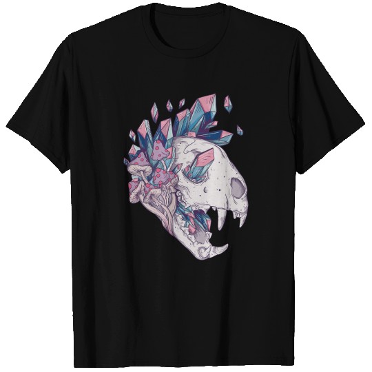 Crystal Cat Skull T Shirts