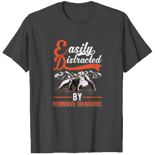 Easily Distracted By Komodo Dragons Monitor Lizard T Shirts